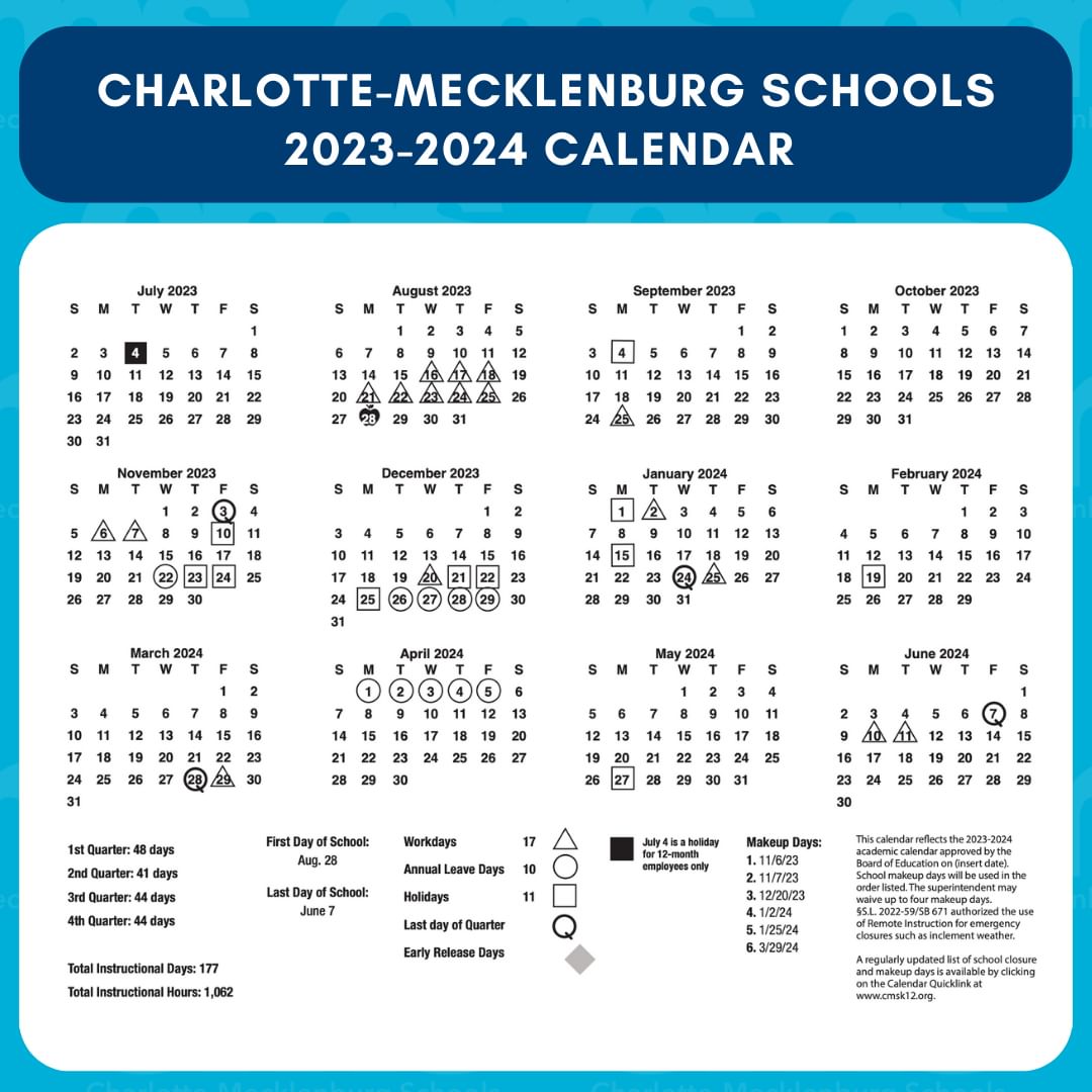 CMS Schools Calendar 2024 Charlotte Mecklenburg