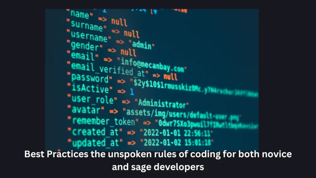 Best Practices the unspoken rules of coding for both novice and sage developers