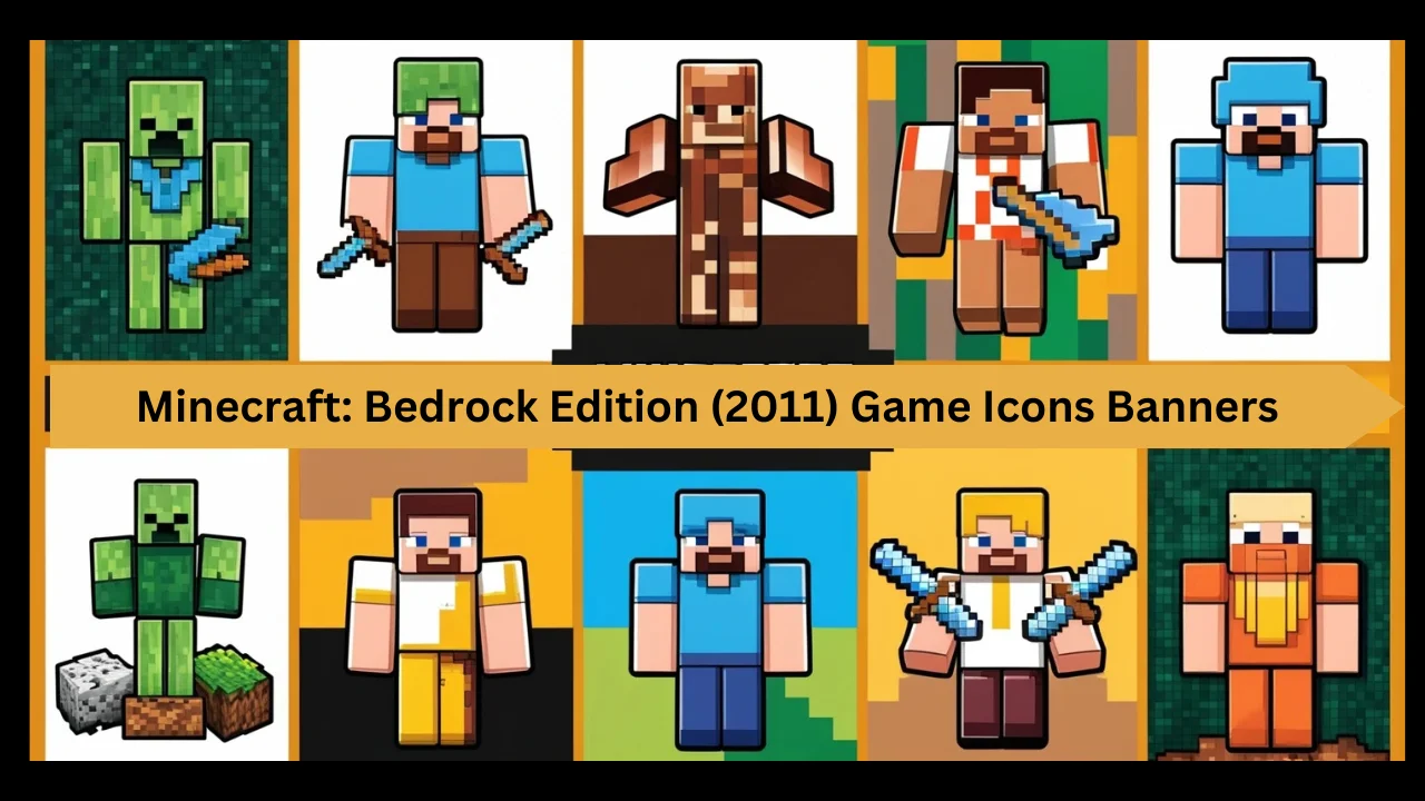 minecraft: bedrock edition (2011) game icons banners