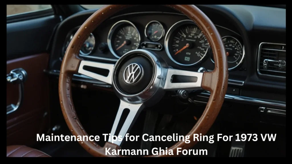 Maintenance Tips for Canceling Ring For 1973 VW Karmann Ghia Forum