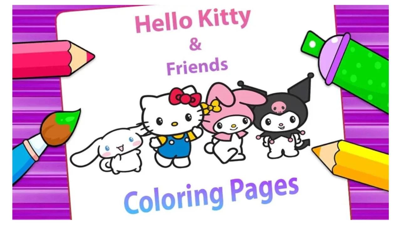 hello kitty and friends coloring pages